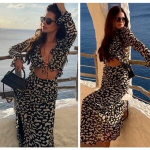 ZARA ruffled chiffon dress